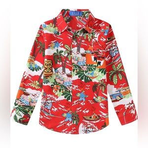 Long Sleeve Button Down Hawaiian Christmas Shirts